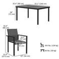thumbnail image 2 of 5-Piece Outdoor Patio Dining Set, 55" Tempered Glass Table & 4 Stackable Mesh Chairs, Rust-Resistant Metal Frame for Backyard, Deck, Garden and Small Space, Black, 2 of 7