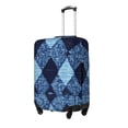 thumbnail image 3 of Multi-Size Suitcase Protective Cover Full Range Double Stitching Invisible Zipper For Travel Business Argyle Plaid Deepskyblue_2 Large, 3 of 8