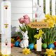 thumbnail image 1 of Cartel De Bienvenida 1 placa de bienvenida de conejo de Pascua de resina de madera multicolor, decoración de cerámica de jardín para la puerta del hogar, maceta. Rkxzt, 1 of 9