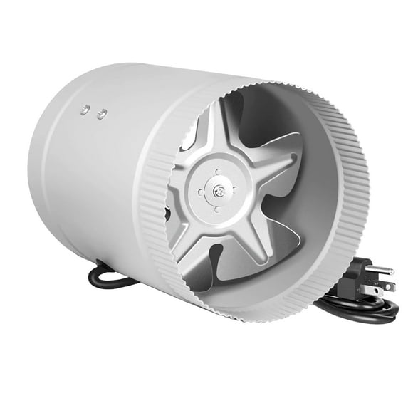 Ventilador en línea Simple Deluxe de 6 pulgadas, 110 V, 240 CFM, bajo nivel de ruido, plateado