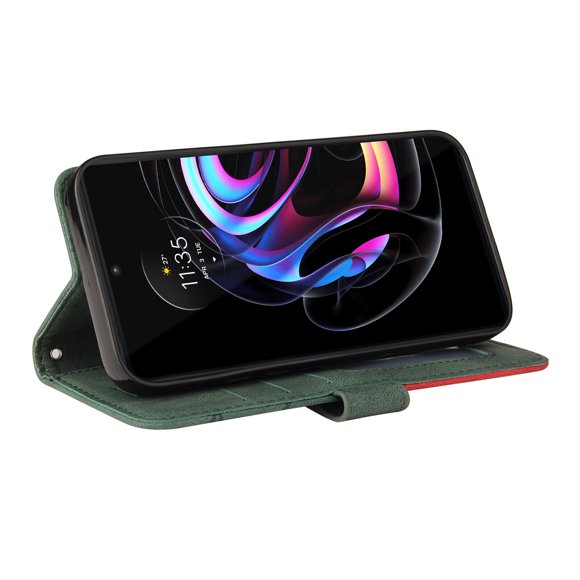 Compatible Motorola Edge 20 pro/Edge s pro Case, Leather Wallet Case Stand View Magnetic Clasp Book Flip Folio Phone Cover - Black