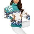 thumbnail image 2 of FOCUSNORM Chandails de Noël pour Femmes à Col Roulé Manches Longues, 2 of 5