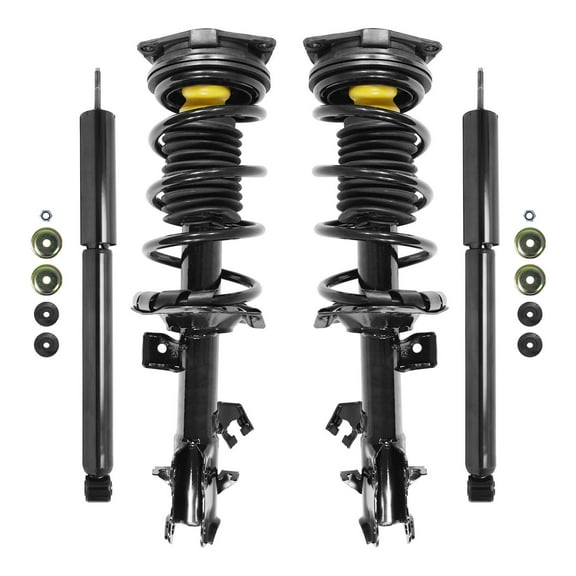 Unity Automotive Front & Rear Complete Strut Assembly Shock Kit Fits 2007-2012 Nissan Versa, 4-11353-255700-001