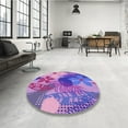 thumbnail image 4 of Ahgly Company Machine Washable Indoor Rectangle Transitional Dark Orchid Purple Area Rugs, 3' x 5', 4 of 7