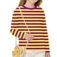 thumbnail image 4 of fatyb Kids Striped Long Sleeve Shirts for Boys Girls Color Block Casual Tops Lightweight Crew Neck Tees, 4 of 7