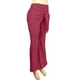 thumbnail image 4 of Women's Wrap Skirted Flared Leggings Stretchy High Waisted Bell Bottoms Running Yoga Lounge Pants, 4 of 8
