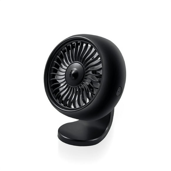 Riwesomey Mini ventilador eléctrico de ventilación de aire para coche con luz LED de colores, ventiladores de refrigeración ajustables silenciosos Paneles de instrumentos para automóviles Negro