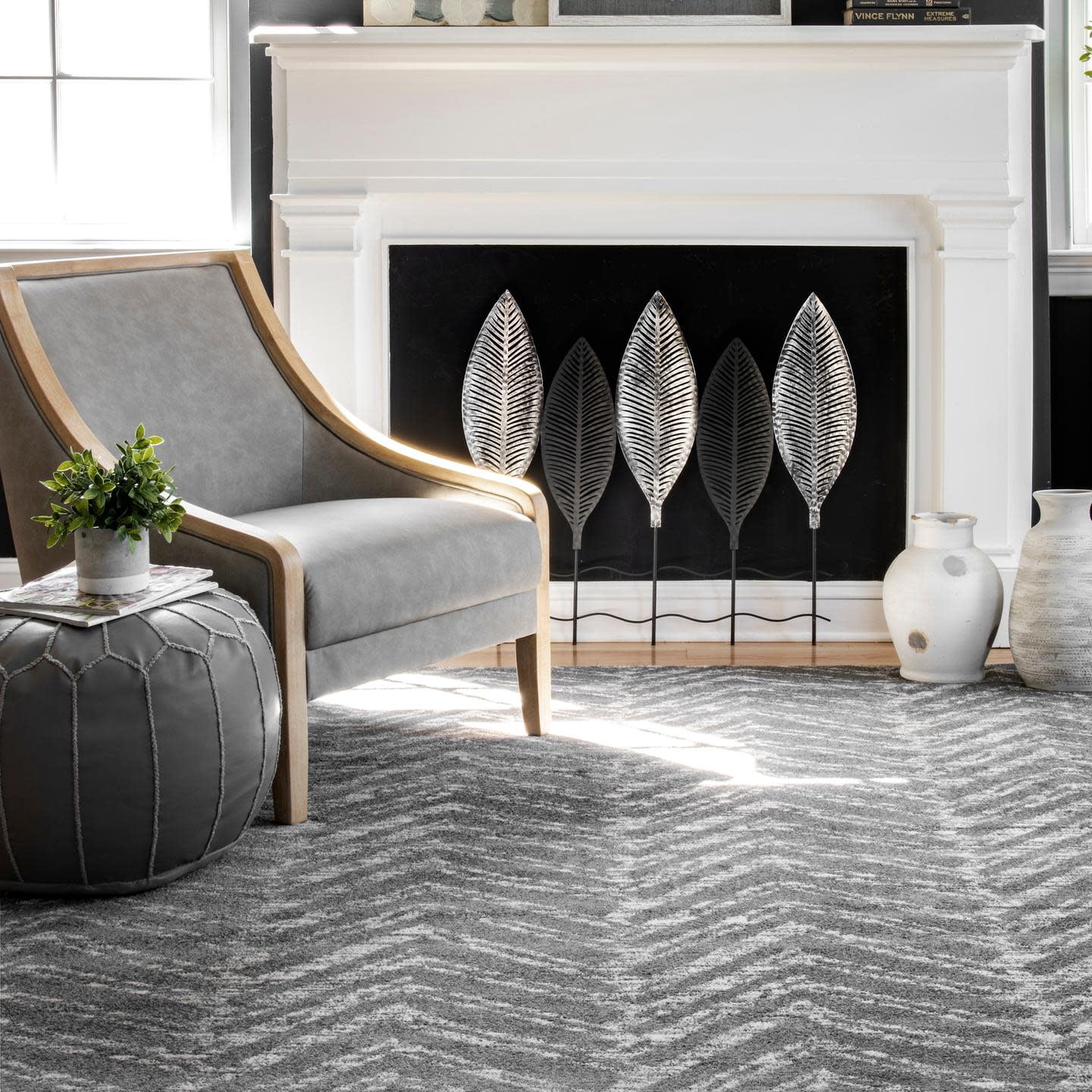 nuLOOM Rosanne Transitional Striped Area Rug, 6' 7" x 9', Dark Gray
