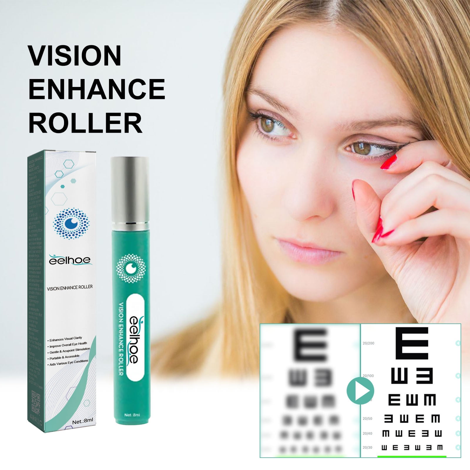 Ashosteey Vision Enhance Roller,Eases Eye Strain, Fatigue, and Discomfort -Ophthalmoid Vision Enhance Roller, Vision Enhance Roller