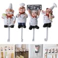 thumbnail image 2 of CAROOTU Kitchen Cartoon Chef Hook Resin Powerful Adhesive Hanger Wall Storage Rack, 2 of 7
