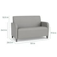 thumbnail image 5 of Siena Lounge Lobby Reception Waiting Loveseat and / Walnut Wood Legs / Navy Blue, 5 of 7