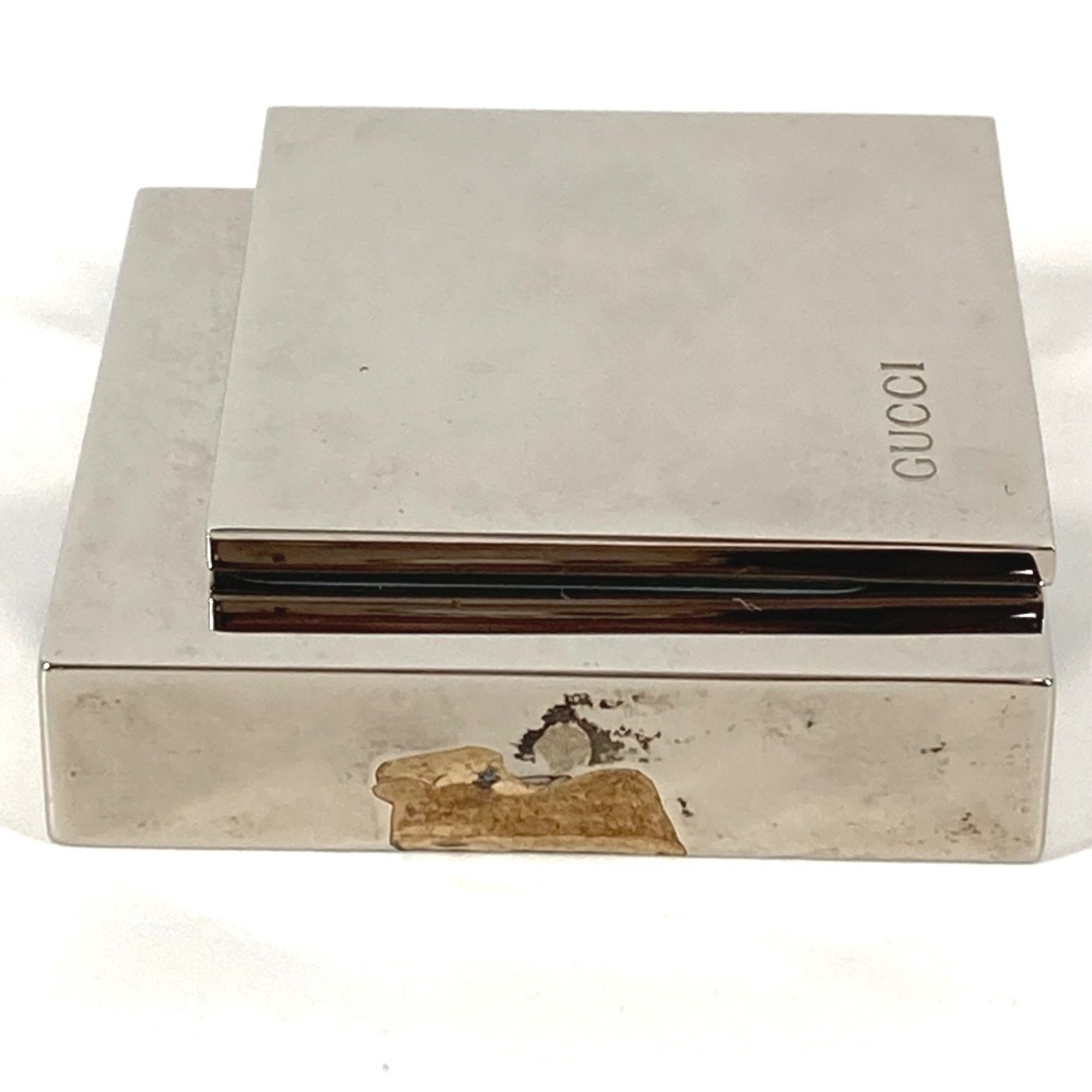Pre-Owned GUCCI REF0840 Logo Travel Watch Interior Table Clock SS