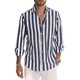 thumbnail image 1 of Camisas hawaianas a rayas de manga larga para hombre Camisas gráficas clásicas, cómodas y suaves Camisas de moda para hombre Blusas de playa Ropa para hombre, 1 of 6