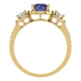 thumbnail image 4 of 1.46 ct Round Cut Simulated Tanzanite 3 Stone 14K Yellow Gold Womens Engagement Ring, 4 of 5