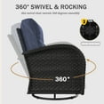 thumbnail image 5 of LayinSun 10 Pieces Outdoor Patio Furniture Set with Fire Pit Table, Rattan Wicker Sectional Swivel Rocker Chairs Sets, 5 of 10