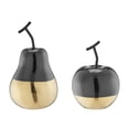 thumbnail image 2 of Danya B. Vost Dipped Fruit Decorative Accent Ceramic Sculpture Figure Set of 2 - Small - Black/Gold, 2 of 5