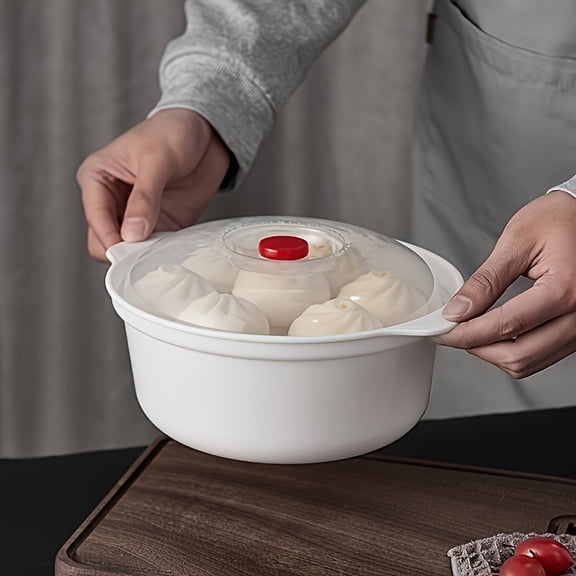 3pcs Microwave-Safe Food-Grade PP5 Plastic Bowl With Lid - Microwaveable Round Dish Suitable For Soup, Rice, Vegetables, Noodles, Dumplings & Steaming Buns - Quick 1-3 Min, & - For & Office Kitchens