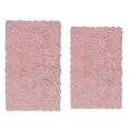 thumbnail image 2 of Home Weavers Bell Flower Collection 100% Cotton Non-Slip Bathroom Rug Set Machine Washable Bath Rug-21"x34", Bathroom Rug- 24"x40", Pink Color 2 Piece Bath Rug set, 2 of 9