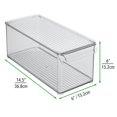 thumbnail image 3 of mDesign Plastic Kitchen Food Storage Bin with Handle, Lid, 2 Pack Clear/Smoke, 3 of 7