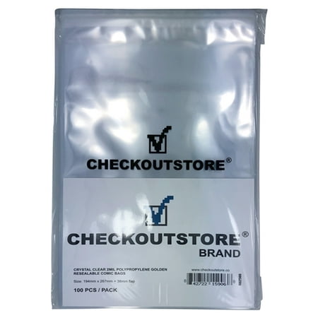 100 Checkout Crystal Clear Golden Age Comic Book Bags With 100 Checkout Crystal Clear Golden Age Comic Book Bags With Sealable Flap