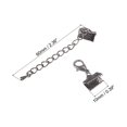 thumbnail image 2 of Unique Bargains 20Sets Ribbon Crimp Clamp Ends with Lobster Claw Clasps & Chain 10mm Metallic Black, 2 of 7