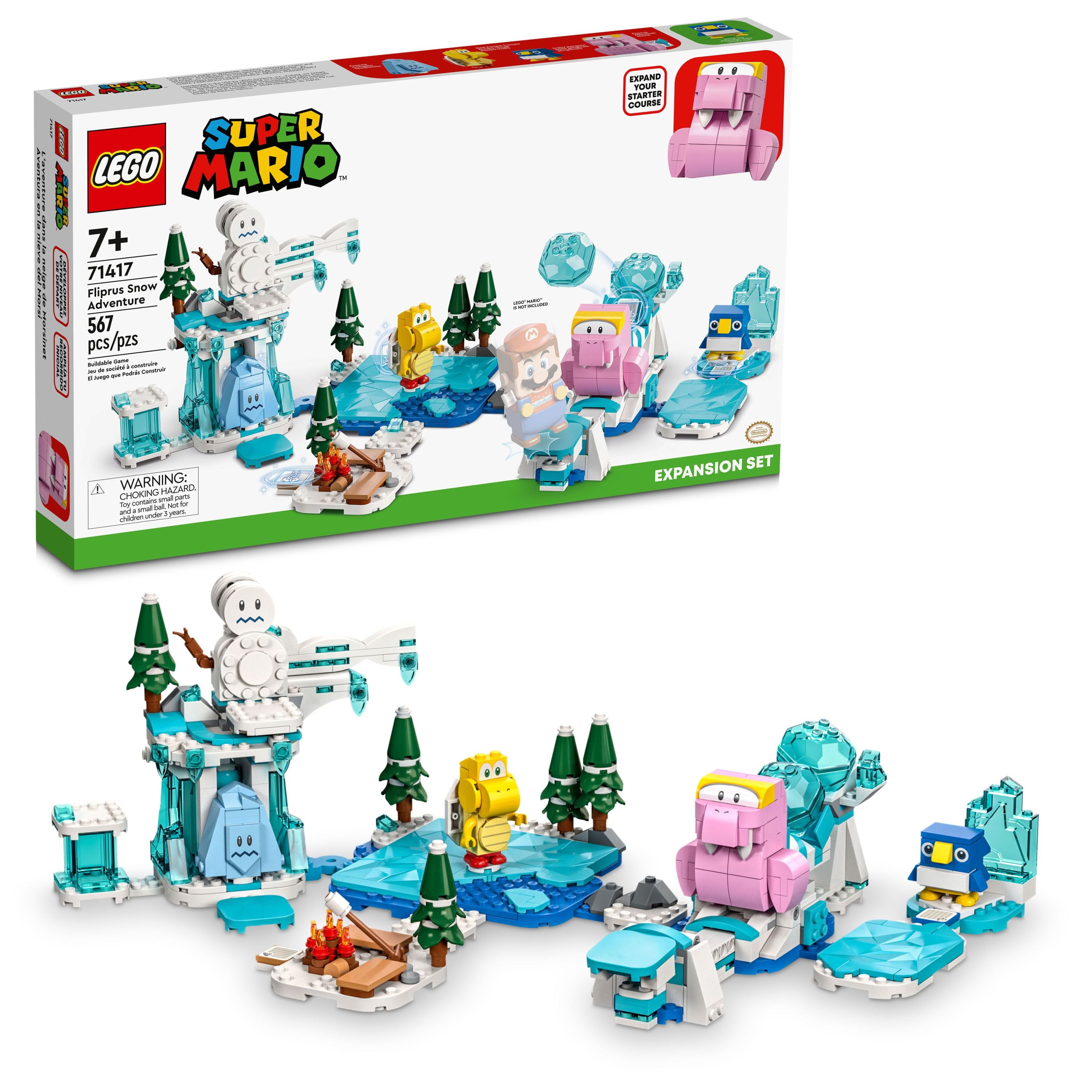 LEGO Super Mario Fliprus Snow Adventure Expansion Set 71417, Toy for Kids to Combine with Starter Course, with Freezie and Baby Penguin Figures, for Fans of Super Mario Bros