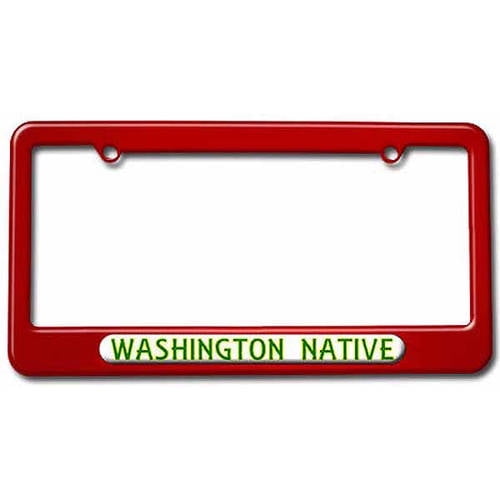 Washington Native, State Pride License Plate Tag Frame, Multiple Colors