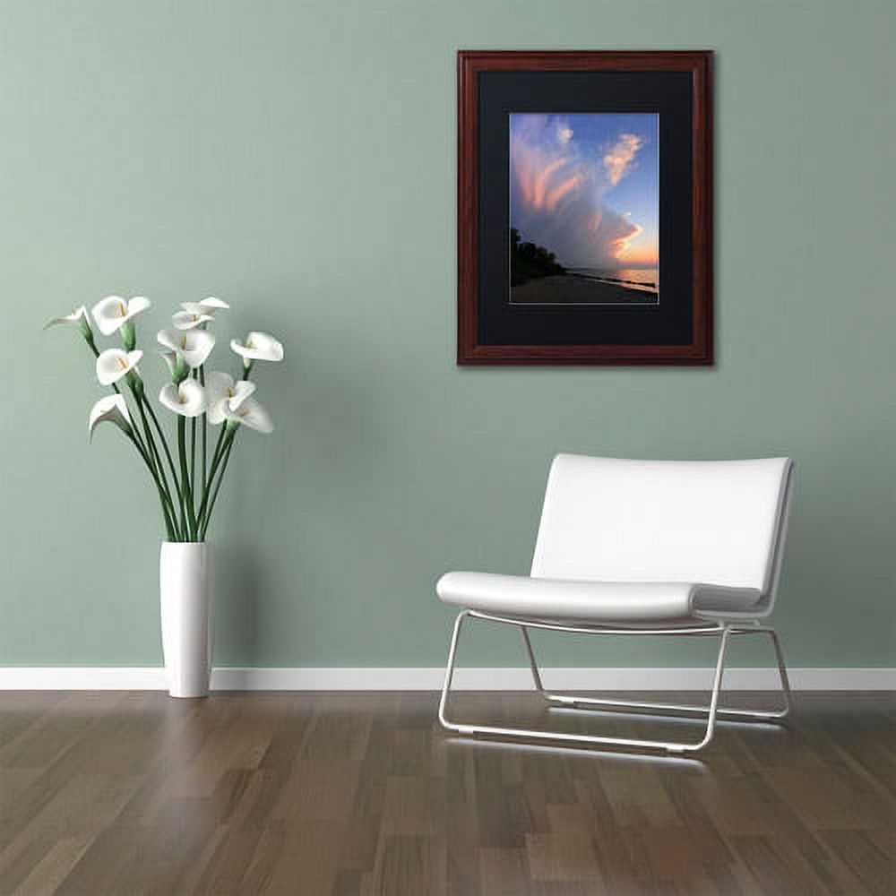 Trademark Fine Art "Developing Sunset Storm" Canvas Art by Kurt Shaffer Black Matte, Wood Frame