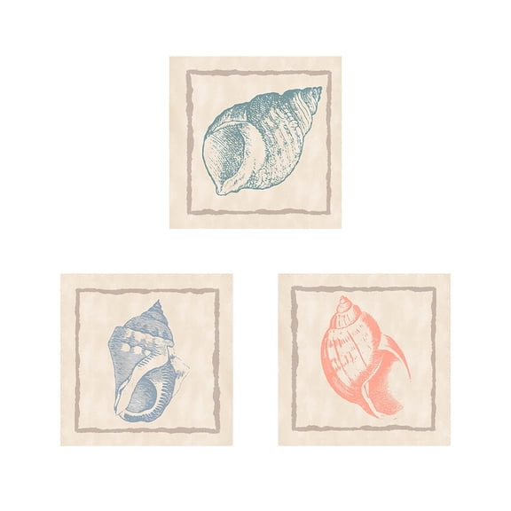 Great Art Now Shell by Ramona Murdock 3 Piece Print Art Set Each 12W x 12H