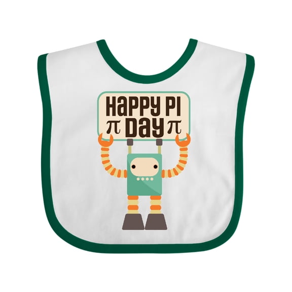 Inktastic Happy Pi Day Robot Math Class Boys or Girls Baby Bib