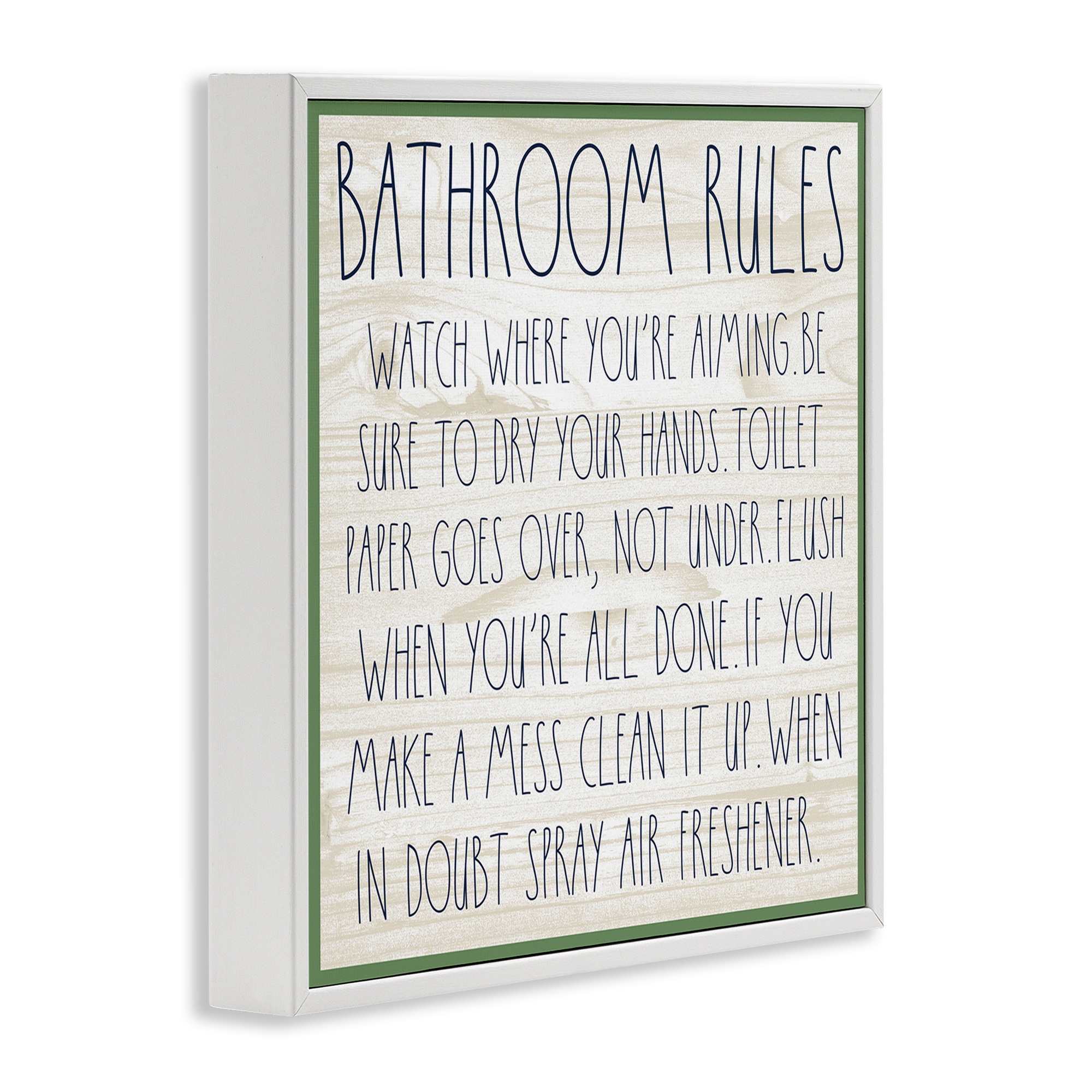 Stupell Industries Rustic Chic Bathroom Typography Painting White Framed Art Print Wall Art, 24 x 24