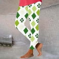 thumbnail image 2 of St Patricks Day Leggings for Women Casual Stretch Slim Fit Fashion Printed Fitness Workout Yoga Pants (L, White), 2 of 9