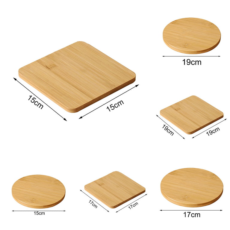 Unfinished Square Wood Coasters with Non-Slip Foam Dot (3.7 x 3.7 in, 12 Pack)