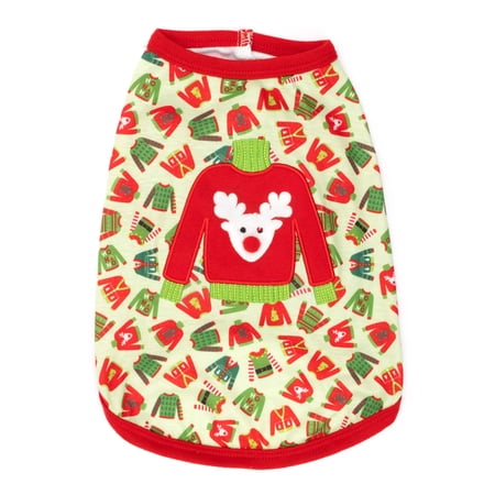 Ugly Christmas Sweater Holiday Dog Tee - The Worthy Dog