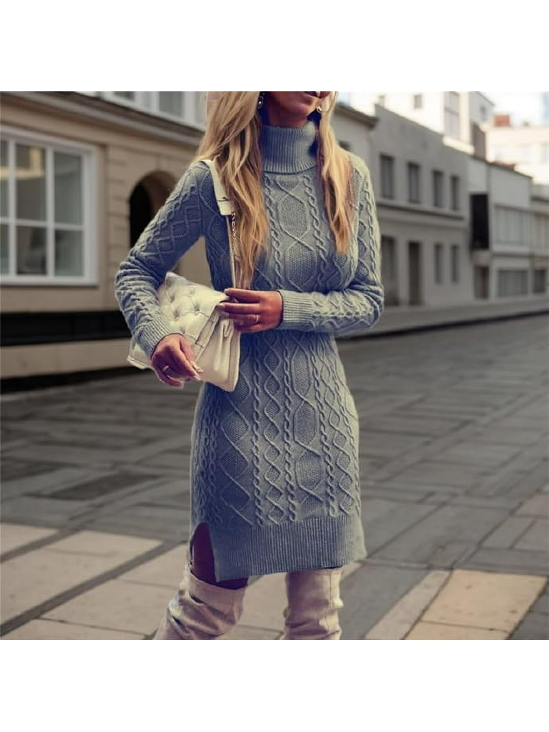fitted lace wedding dress Womens Sweater Dresses Crewneck Long Sleeve Rib Knit Casual Slim Fitted  Split Midi Fall Winter Dress Classy Outfits (Beige, One Size) at Amazon  Women's Clothing store main image 1