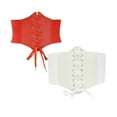 thumbnail image 1 of Corsé moldeador de cintura para mujer, 2 piezas, color sólido, estilo ancho, correa ajustable, estilo corte, 68 cm, faja de PU para mujer, 1 of 2