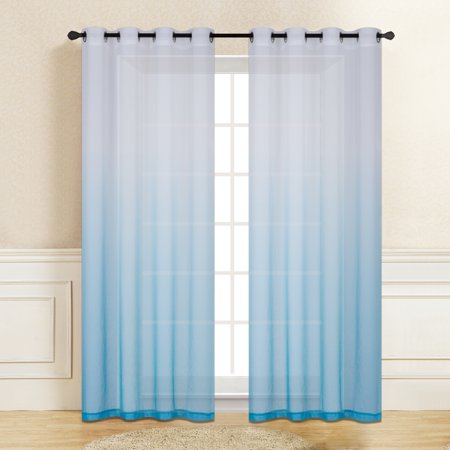 Turquoise Office Decor 1PC Sheer Panel Curtain Drape With Grommets for Wedding Quinceniera party décor avilable in Multiple Colors and Sizes (63
