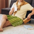 thumbnail image 2 of Daiia Green Bamboo Fence Mens Woven Stretch Pajama Short,Short Pajama Pants-Small, 2 of 7