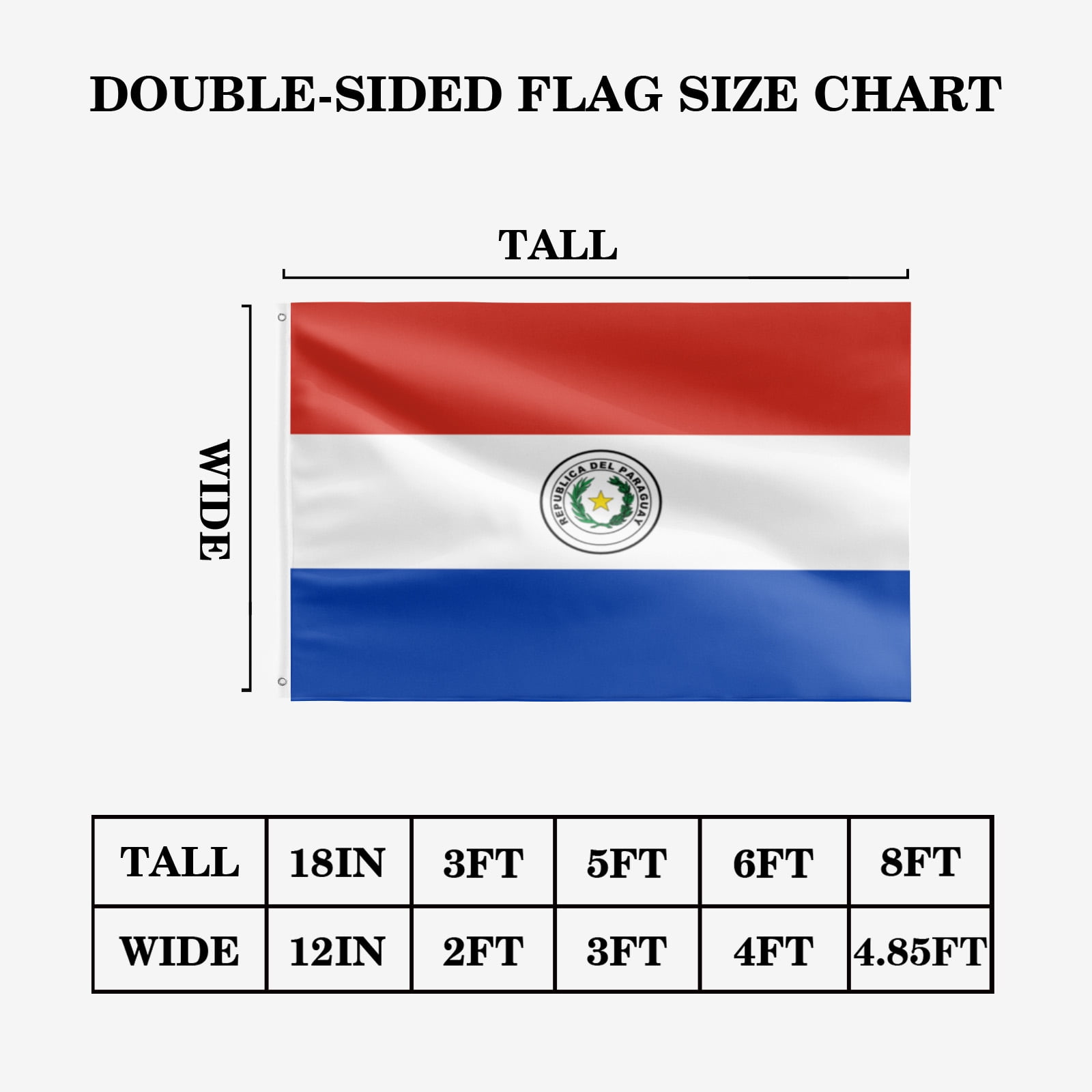 Livetty Double Sided 3 layers Flags 4x6 Ft Paraguay Flags Banner for Yard Decoration Garden Display For World Soccer Play
