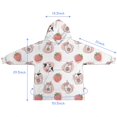 thumbnail image 7 of White Cow Strawberry Jar Pattern Blanket Hoodies for Kids 6-13YR Oversize Wearable Blanket Hoodies for Boys Girls Teens, 7 of 7