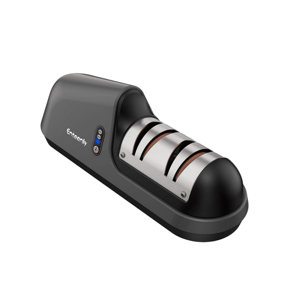 Enteenly - Electric Knife Sharpener - Helps Repair Restore Polish Chef Knife Blades - Gray