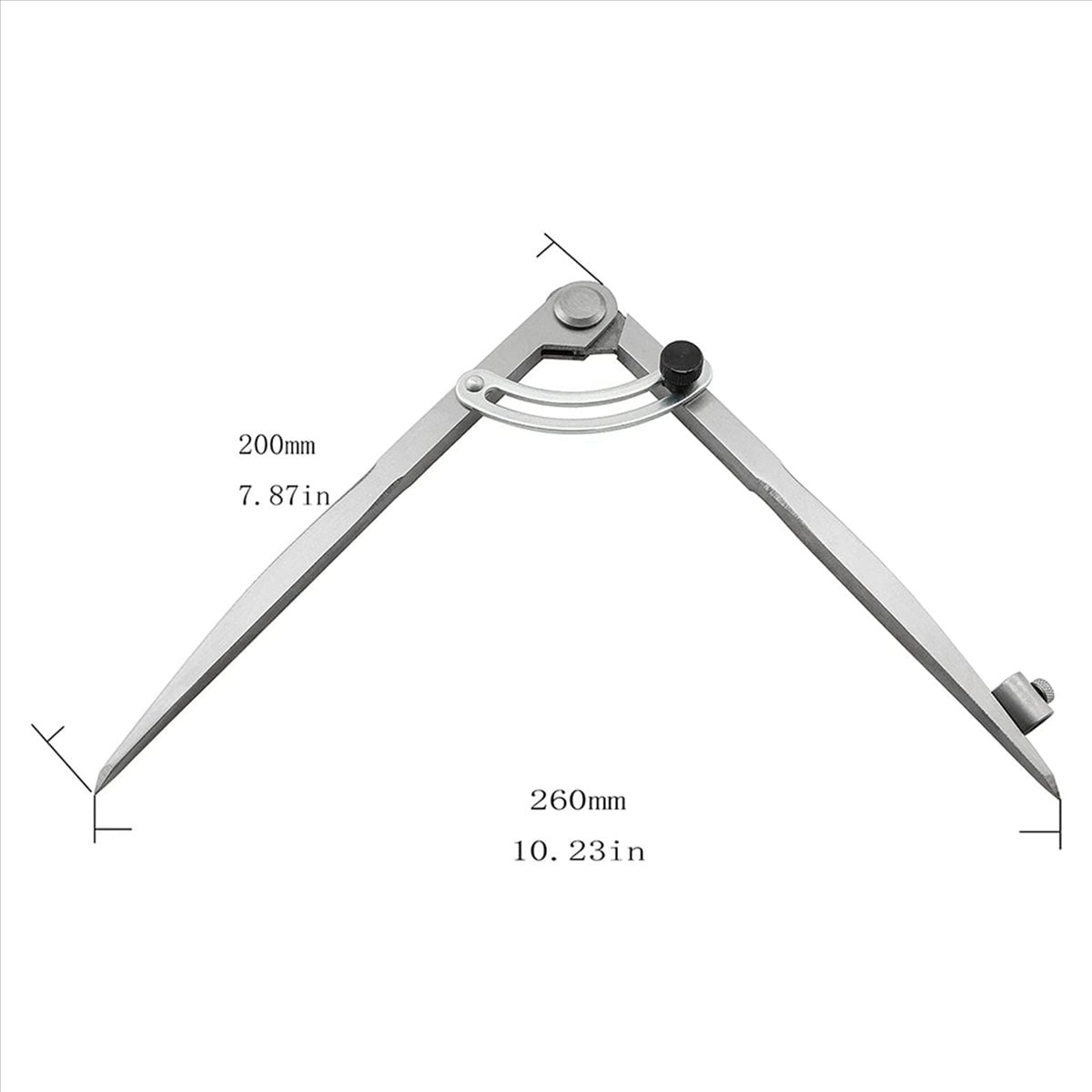 2pcs 8 Inch Compass 200mm Wing Divider Scribe Tool with Pencil Holder for Geometry, Wood, Metal and Leather