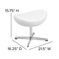 thumbnail image 5 of Flash Furniture Rally White LeatherSoft Saddle Wing Ottoman, 5 of 10