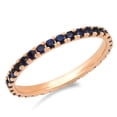 thumbnail image 3 of Blue Sapphire Full Eternity Ring 1.5mm Sapphire Eternity Pave Band Royal Blue Sapphire Wedding Anniversary Gaurd Band September Stacking, 3 of 3