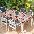 thumbnail image 2 of Christmas Tree Table Cloths for 3 Foot Rectangle Tables, Buffalo Plaid Xmas Elk Snowflake Vintage Patio Waterproof Elastic Fitted Tablecloths, Washable Rectangular Table Cover for Camping, 2 of 8