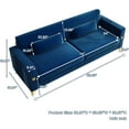 thumbnail image 2 of Mid-Century Modern Sofa Couch, 84" Loveseat Velvet Sofa, Large Sectional Couch with Gold Metal Legs for 3-4 Persons, Upholstered Deep Seat Couches for Living Room, Bedroom, Home, Office(Blue), 2 of 7