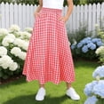 thumbnail image 2 of Edvintorg Clothes for Girls Fashion Plaid Elastic Waisted A-Line Maxi Skirt with Pockets Summer Casual Beach Skirts, 2 of 6