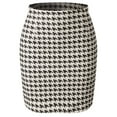 thumbnail image 5 of GZWYHT Skirts for Women,Mini Skirt Fashion Women Houndstooth Plaid Print Short High Waist Mini Sheath Skirt Pencil Skirt,Summer Skirts,Khaki Dress,Short Skirts L, 5 of 9