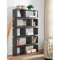 thumbnail image 7 of Bowery Hill Geometric Wood Bookcase in Distressed Gray, 7 of 7