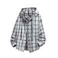 thumbnail image 2 of LEKWK Sun Shirts for Men with Hood UPF 50+ Long Sleeve Button Down Plaid Shirts Lightweight Loose Fit Quick Dry Tops Summer Fishing Hiking Outdoor Outfits, 2 of 9